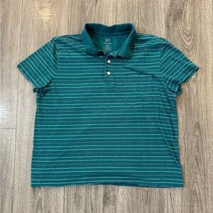 CUT & CROPPED TEAL POLO